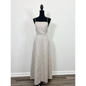 Enza Costa Laced Open Back Dress in Mist Size 3 Maxi Lined Party Cocktail‎ Linen